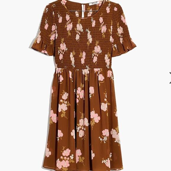 NEW Madewell $148 Smocked-Top Dress in Retro Bouquet LG NWT - Picture 13 of 16